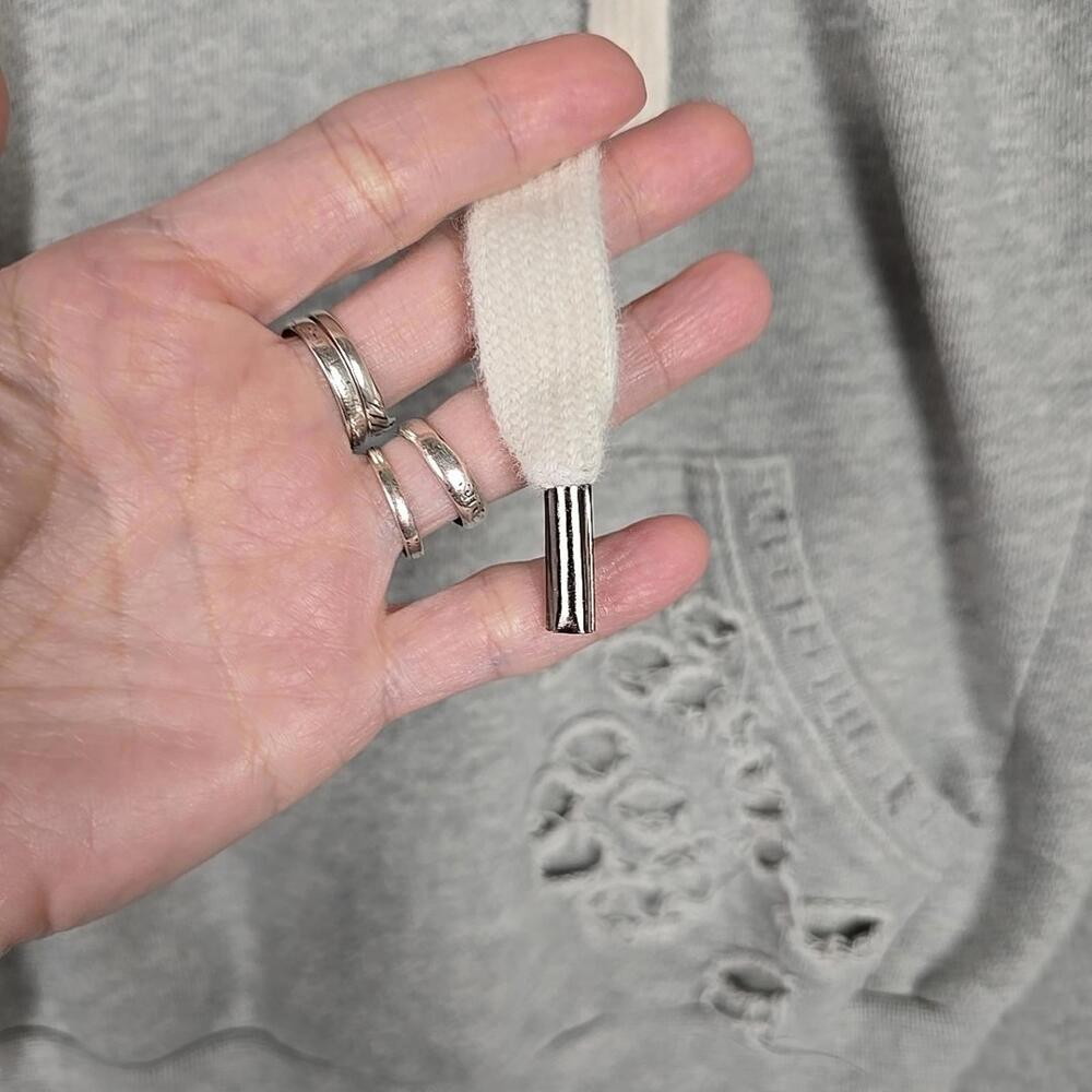 NSF Revolve Lisse Distressed Hoodie Grey, size S - Picture 6 of 9